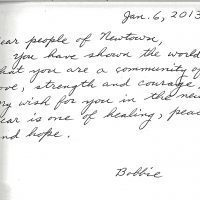 Embracing Newtown Volunteer Favorite Letters 760